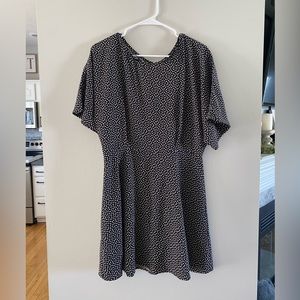 A Line Black and White Dress